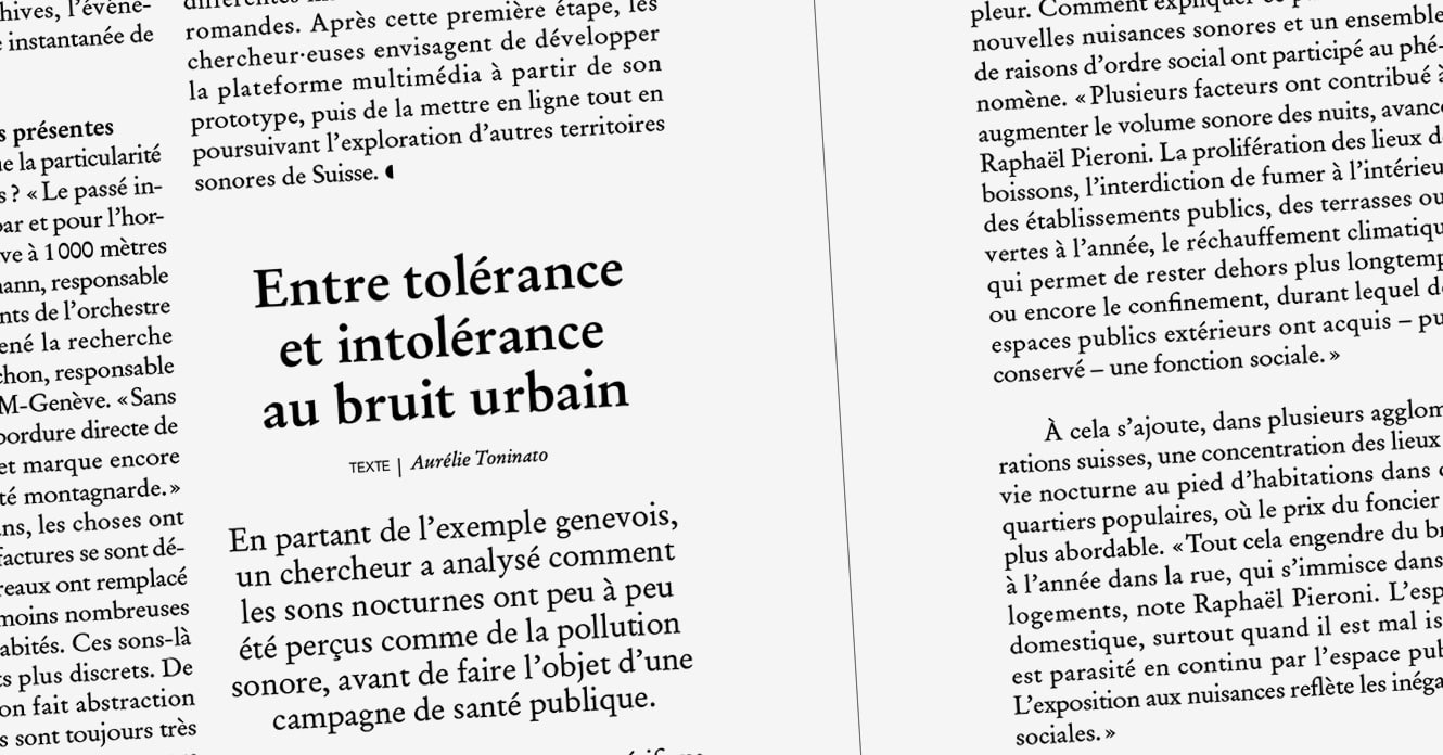 Entre tolérance et intolérance au bruit urbain